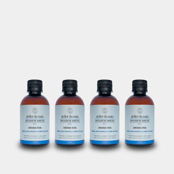 Combo 04 Refis Difusor de Varetas Viva - 250ml